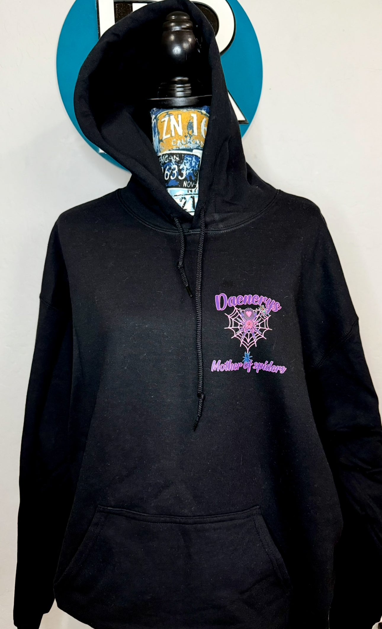 Black “Peace,Love,Spiders” Hoodie